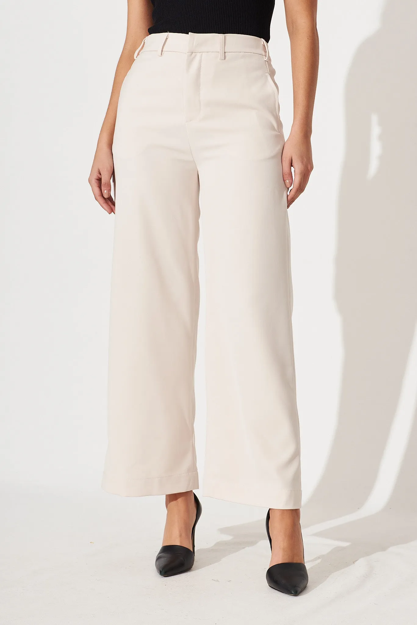 Alecia Wide Leg Pant In Beige sold by St Frock product image thumbnail 2