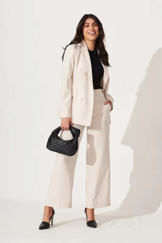 Alecia Wide Leg Pant In Beige sold by St Frock