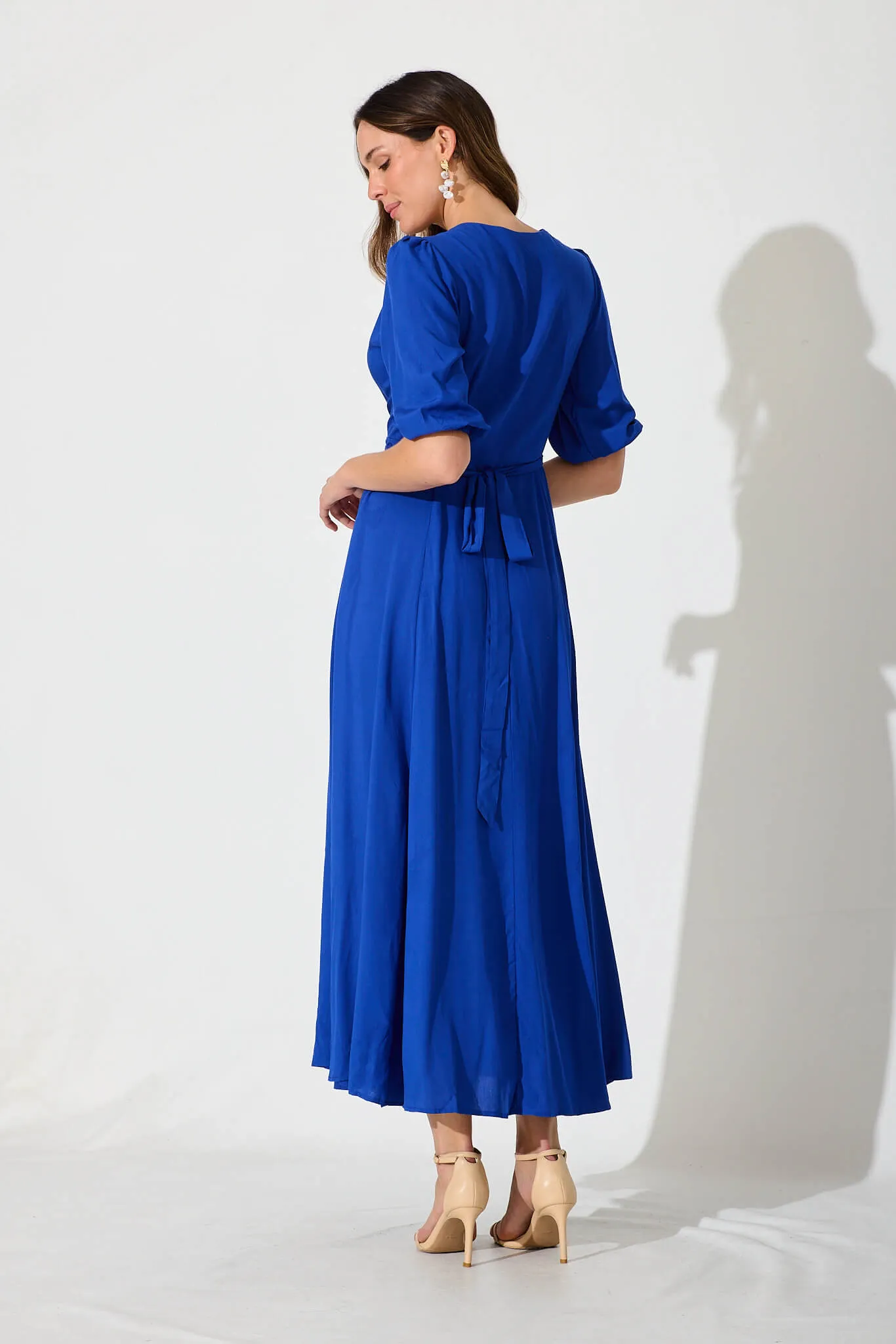 Ronda Maxi Wrap Dress In Cobalt Blue sold by St Frock product image thumbnail 4