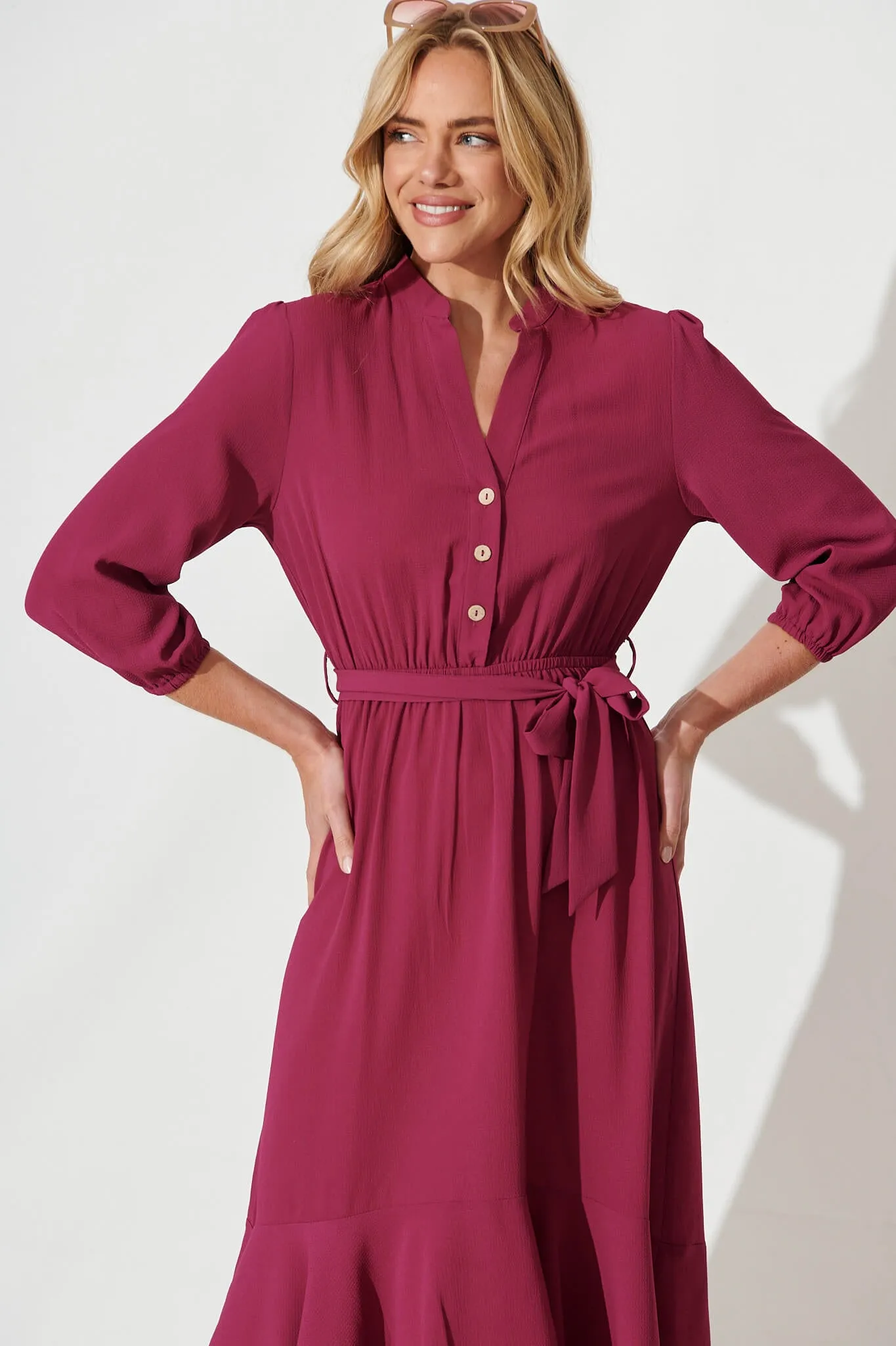 Jemimah Midi Dress In Magenta sold by St Frock product image thumbnail 2