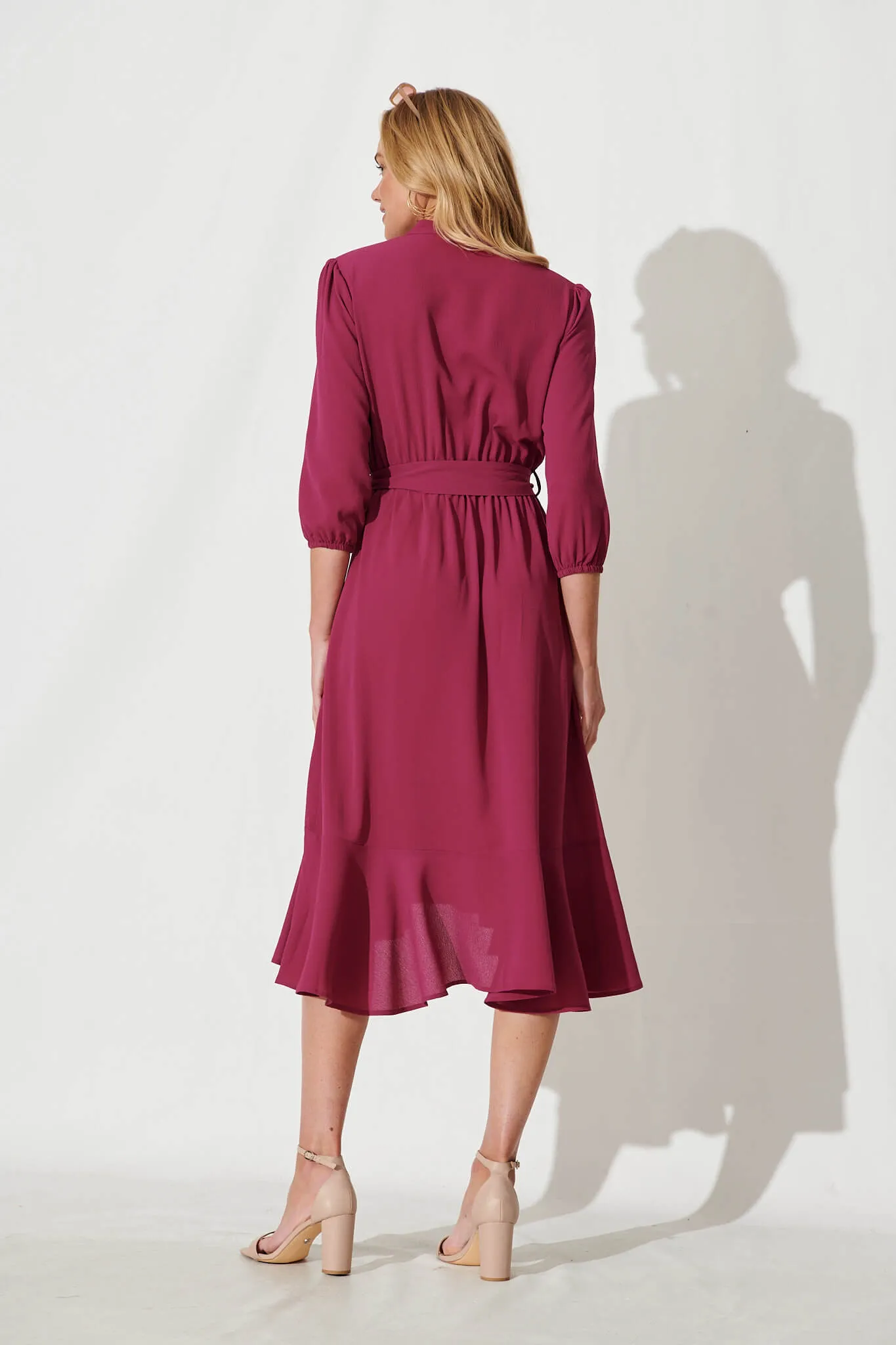 Jemimah Midi Dress In Magenta sold by St Frock product image thumbnail 4