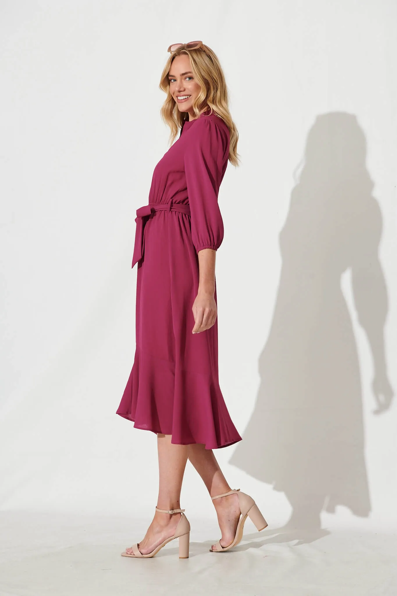 Jemimah Midi Dress In Magenta sold by St Frock product image thumbnail 3