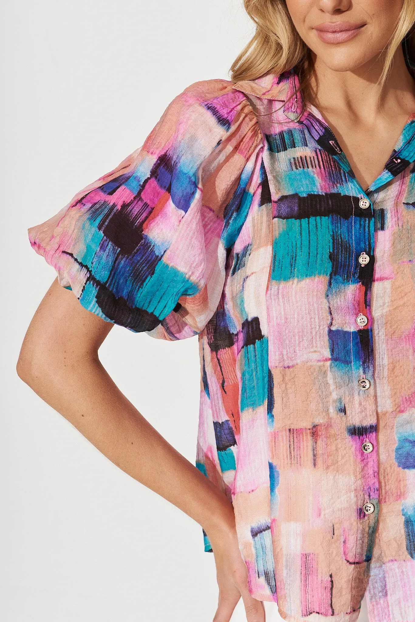 Bluebell Shirt In Pink With Multi Print sold by St Frock product image thumbnail 5