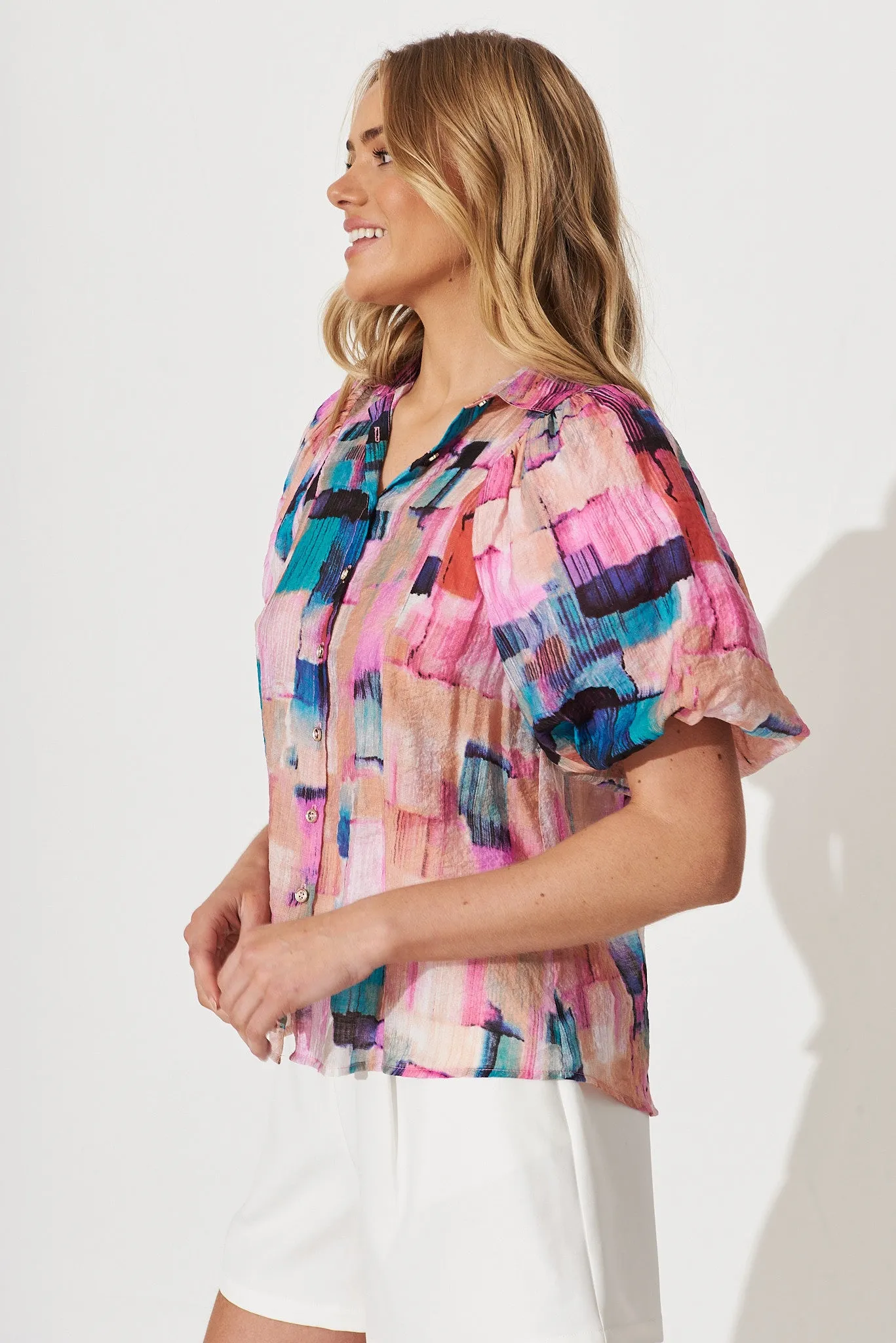 Bluebell Shirt In Pink With Multi Print sold by St Frock product image thumbnail 3