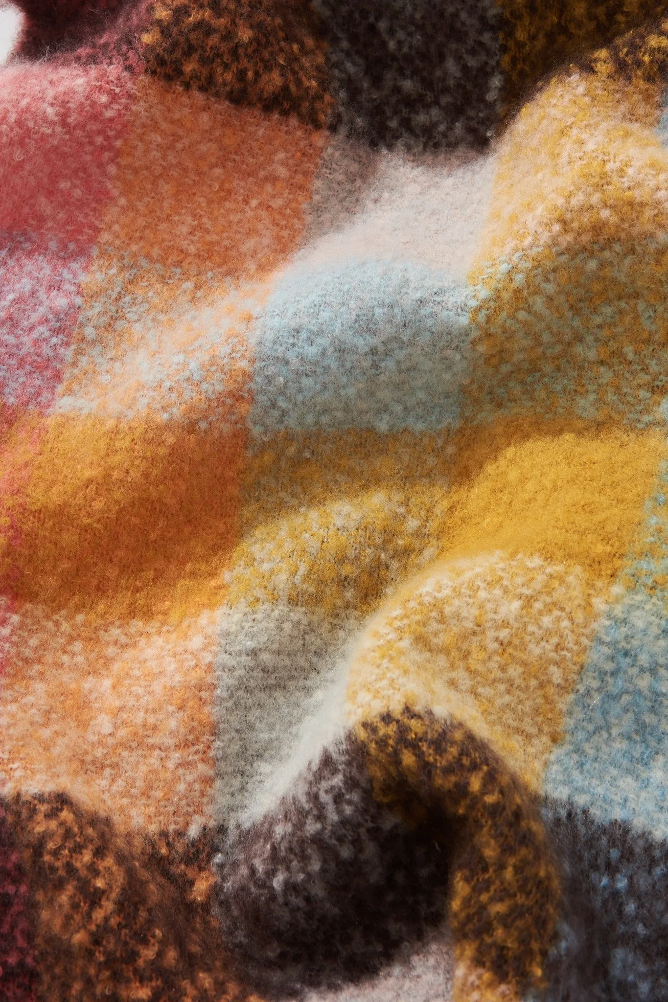 August + Delilah Brooklyn Oversized Knit Scarf In Multi Colour Check sold by St Frock product image thumbnail 4