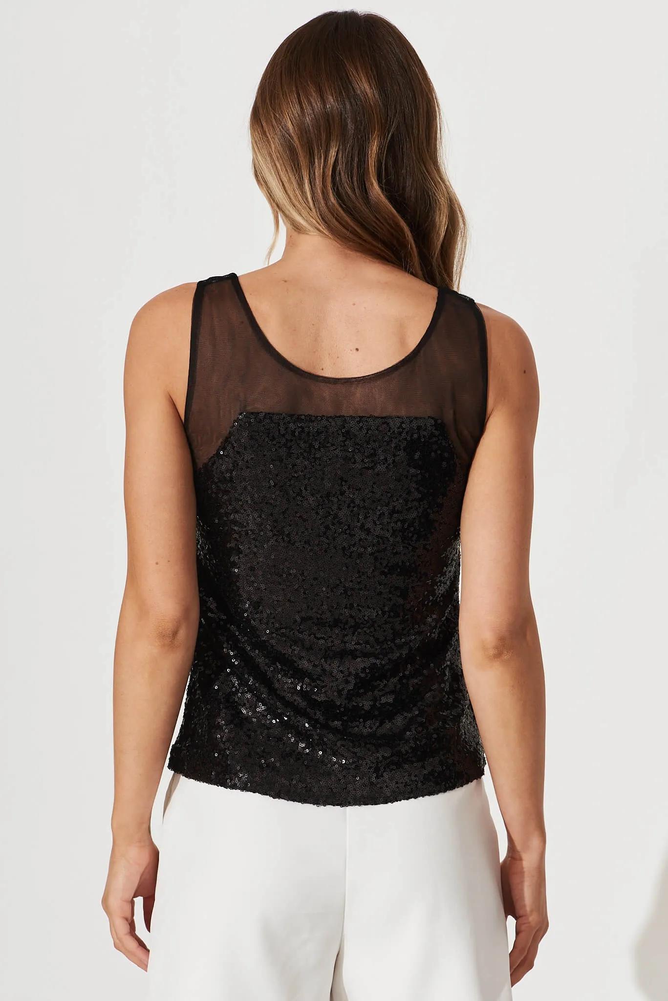 Dancing Queen Cami Top In Black Sequin sold by St Frock product image thumbnail 3