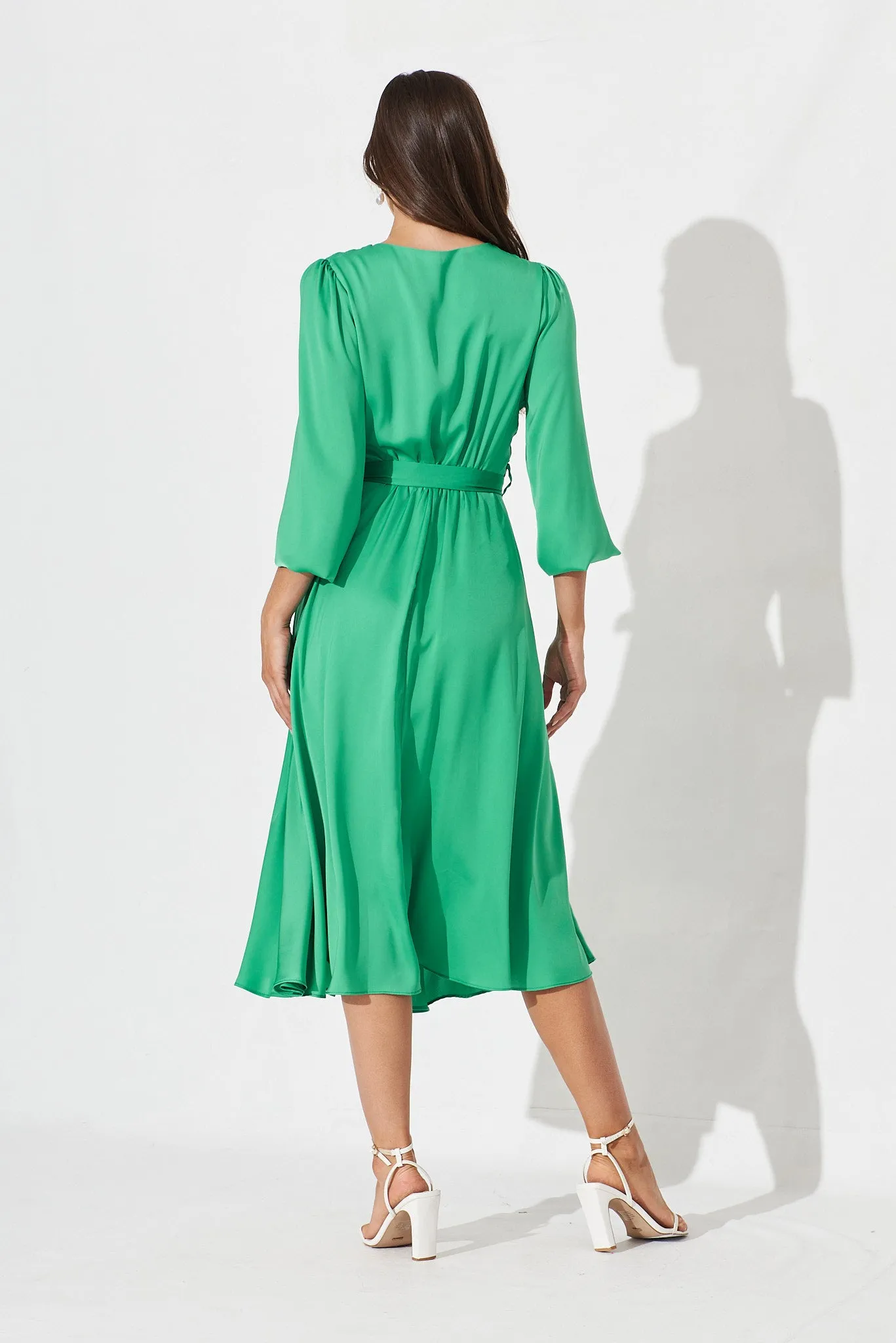 Zegna Midi Dress In Green Satin sold by St Frock product image thumbnail 5