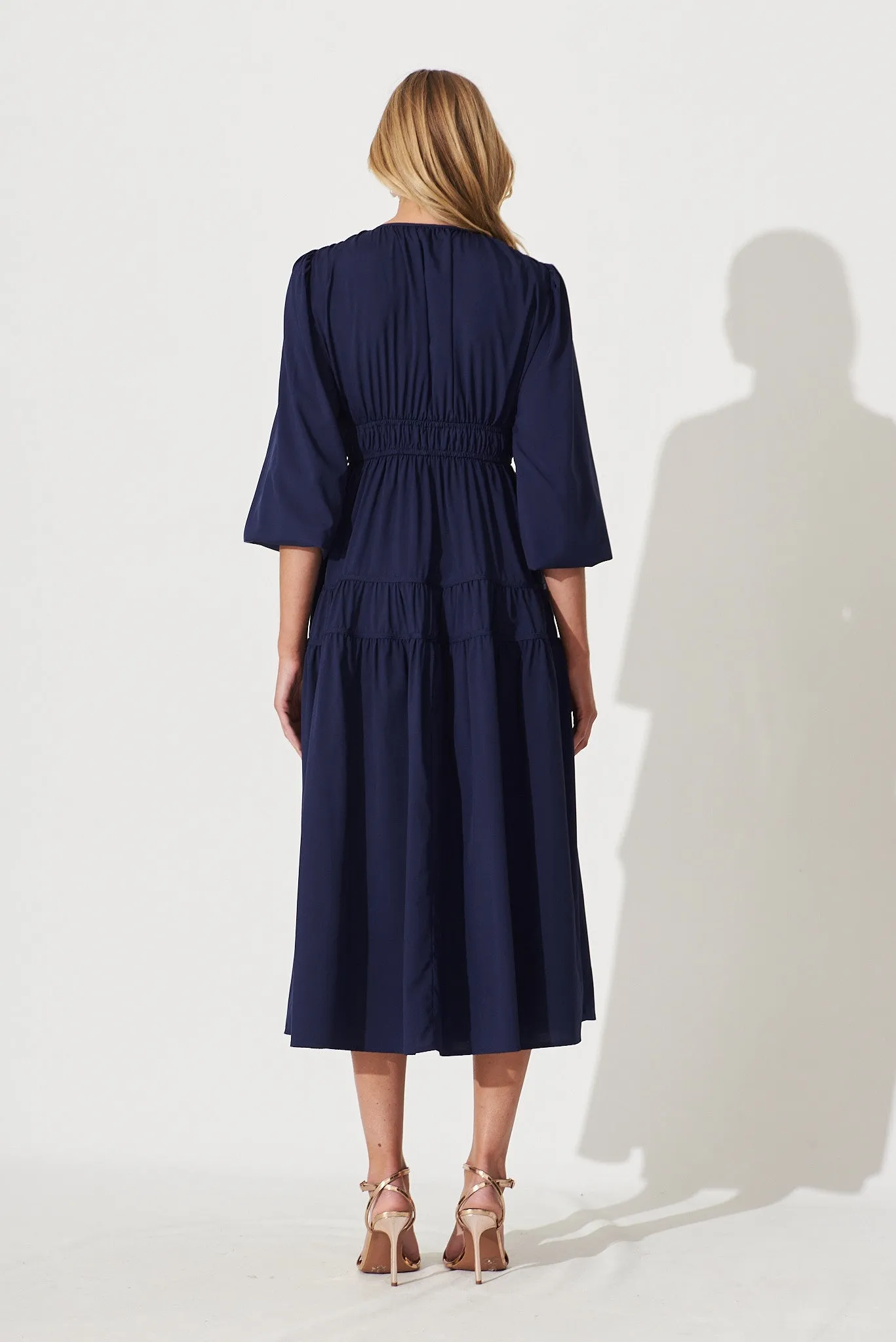 Blossom Midi Dress In Navy sold by St Frock product image thumbnail 5