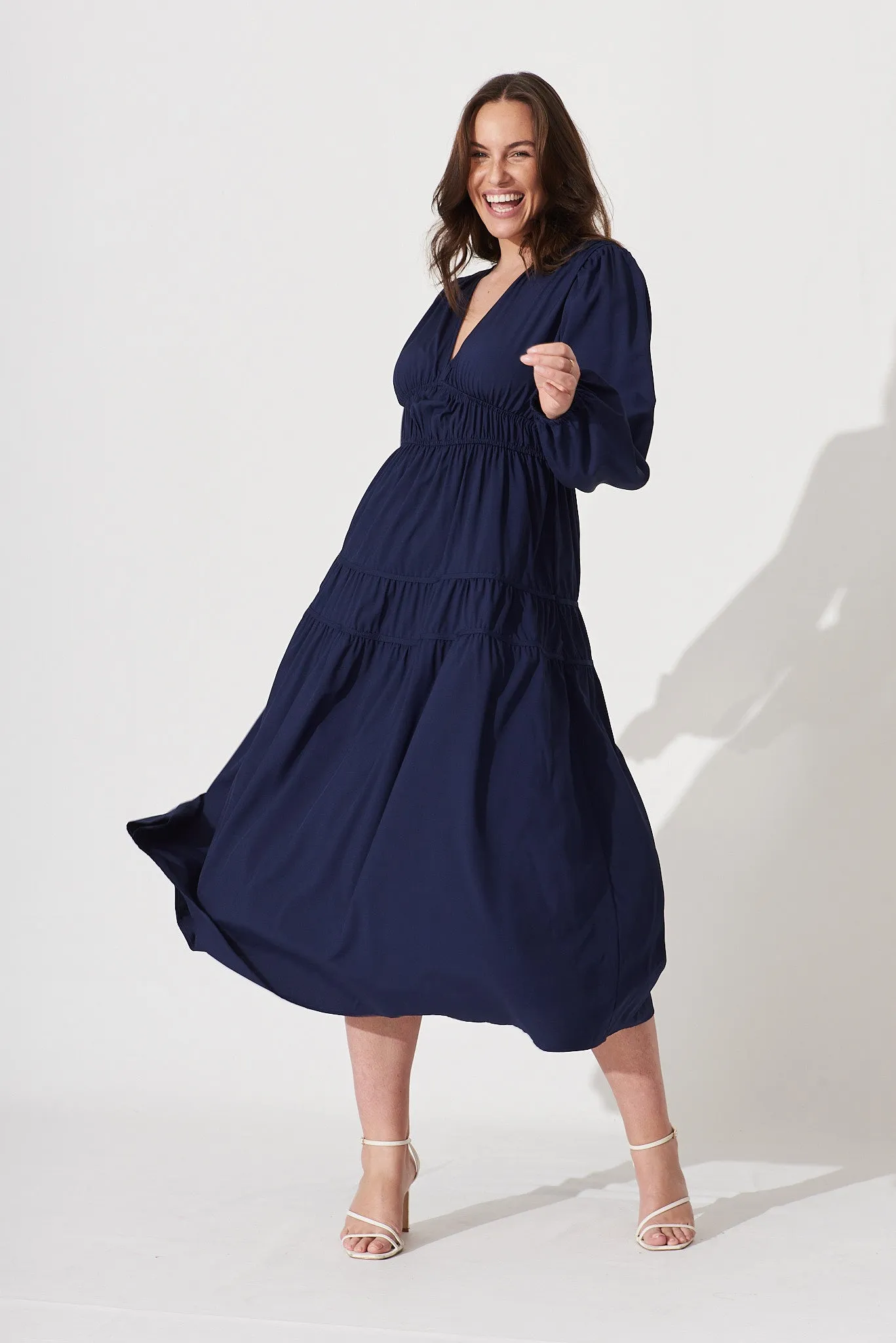 Blossom Midi Dress In Navy sold by St Frock product image thumbnail 2