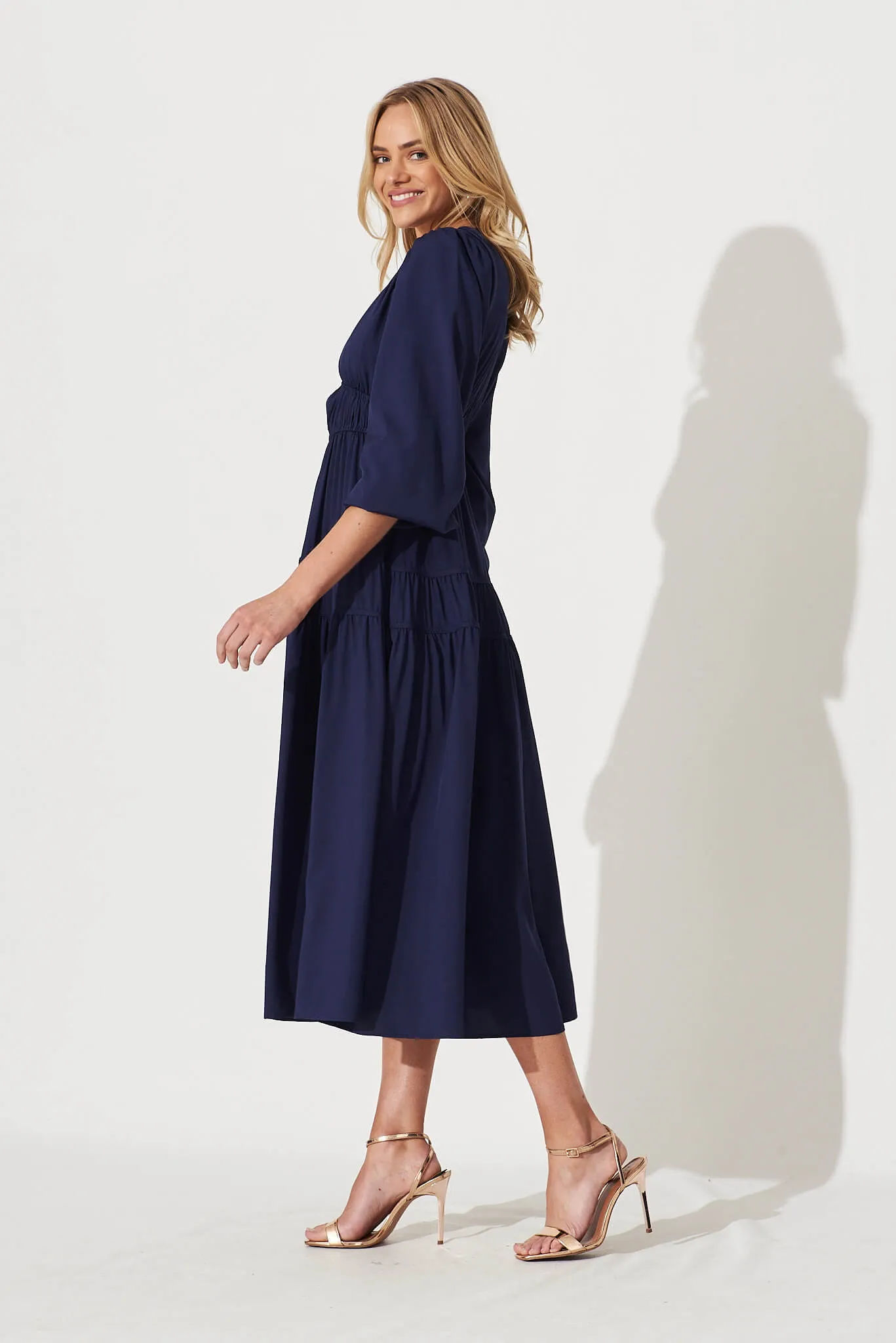 Blossom Midi Dress In Navy sold by St Frock product image thumbnail 4