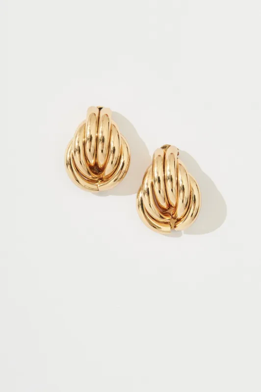 August + Delilah Denissa Earrings In Gold sold by St Frock