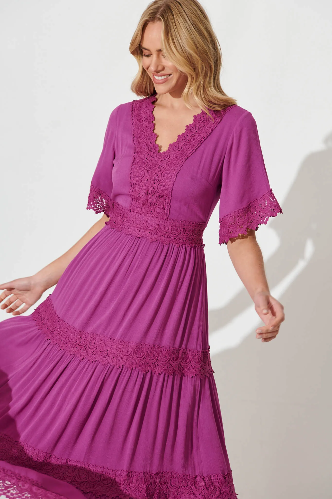Mona Maxi Dress In Magenta sold by St Frock product image thumbnail 2