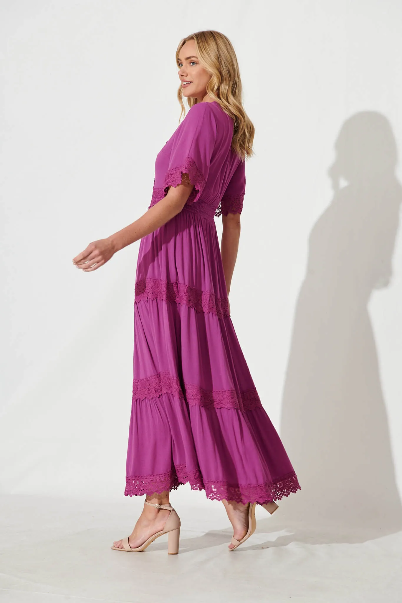 Mona Maxi Dress In Magenta sold by St Frock product image thumbnail 3