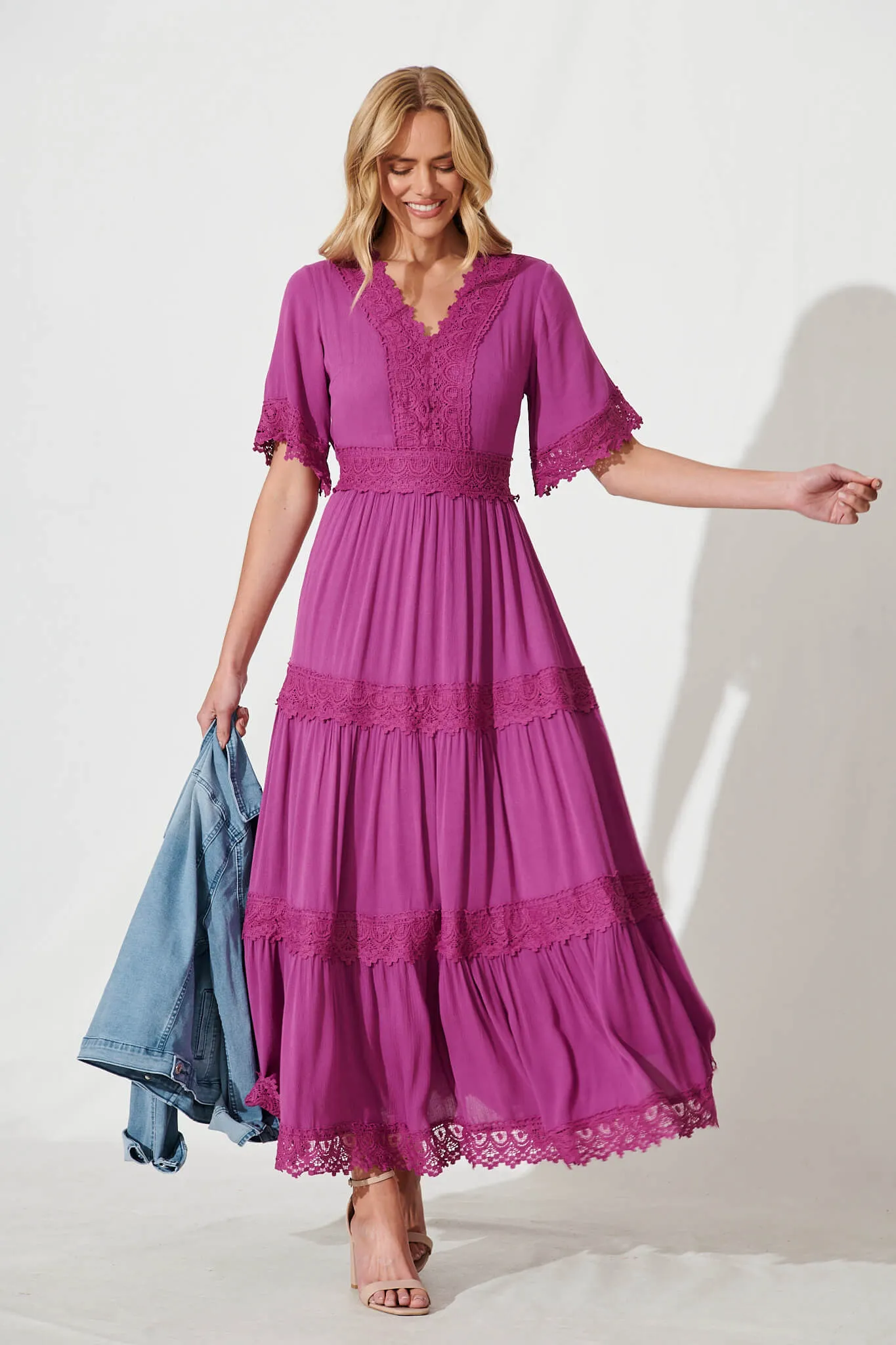 Mona Maxi Dress In Magenta sold by St Frock product image thumbnail 5