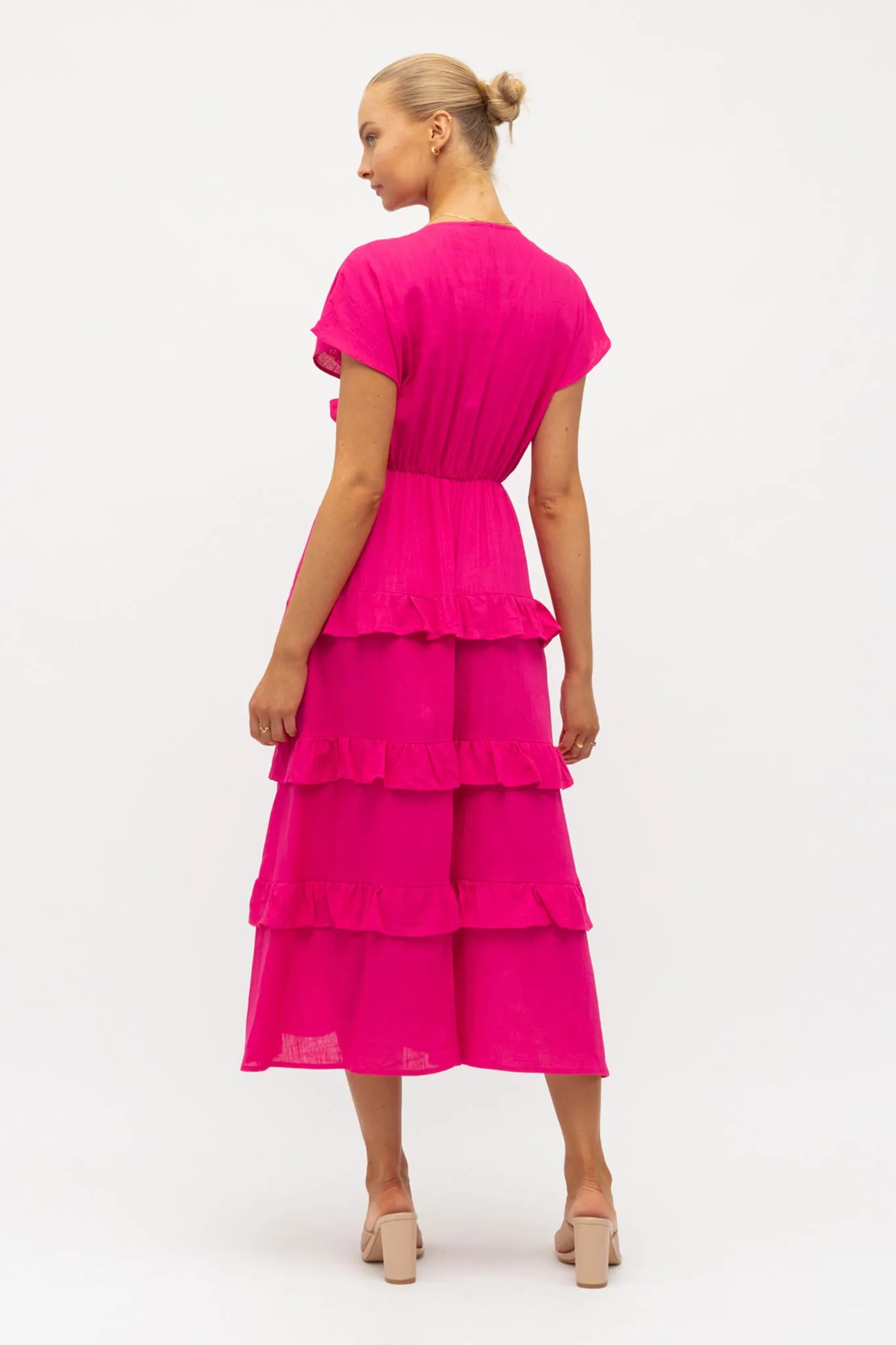Holmes Midi Dress In Hot Pink sold by St Frock product image thumbnail 3
