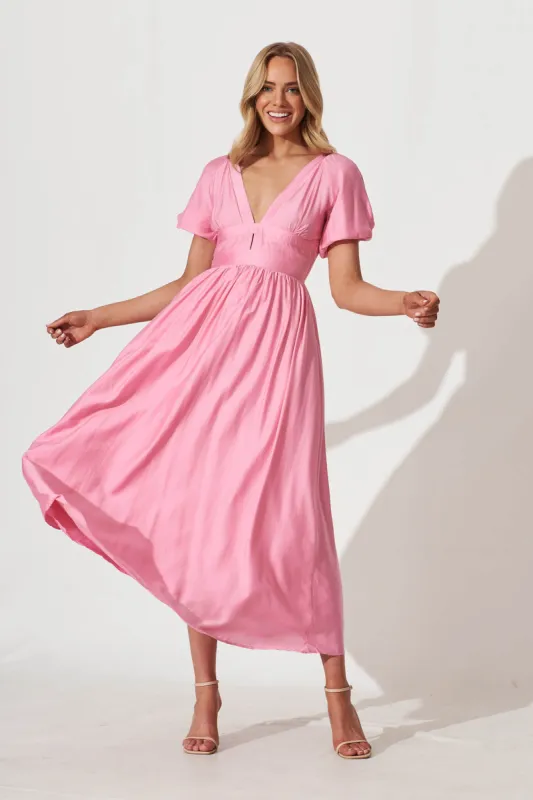 Mel Maxi Dress In Pink sold by St Frock