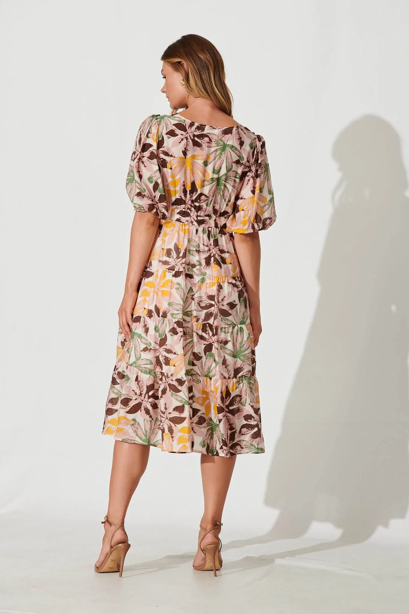 Felice Midi Dress In Multi Floral Cotton Blend sold by St Frock product image thumbnail 4