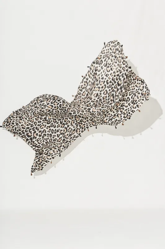 Wild Side Scarf In Leopard sold by St Frock