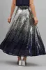 Exquisite Maxi Skirt In Silver With Navy Ombre Sequin sold by St Frock