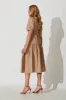 Fairfax Midi Shirt Dress In Taupe Cotton sold by St Frock