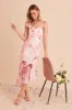 Rosy Midi Dress In Pink Multi Floral Chiffon sold by St Frock