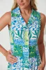 Remember Maxi Shirt Dress In Blue And Green Linen Blend sold by St Frock