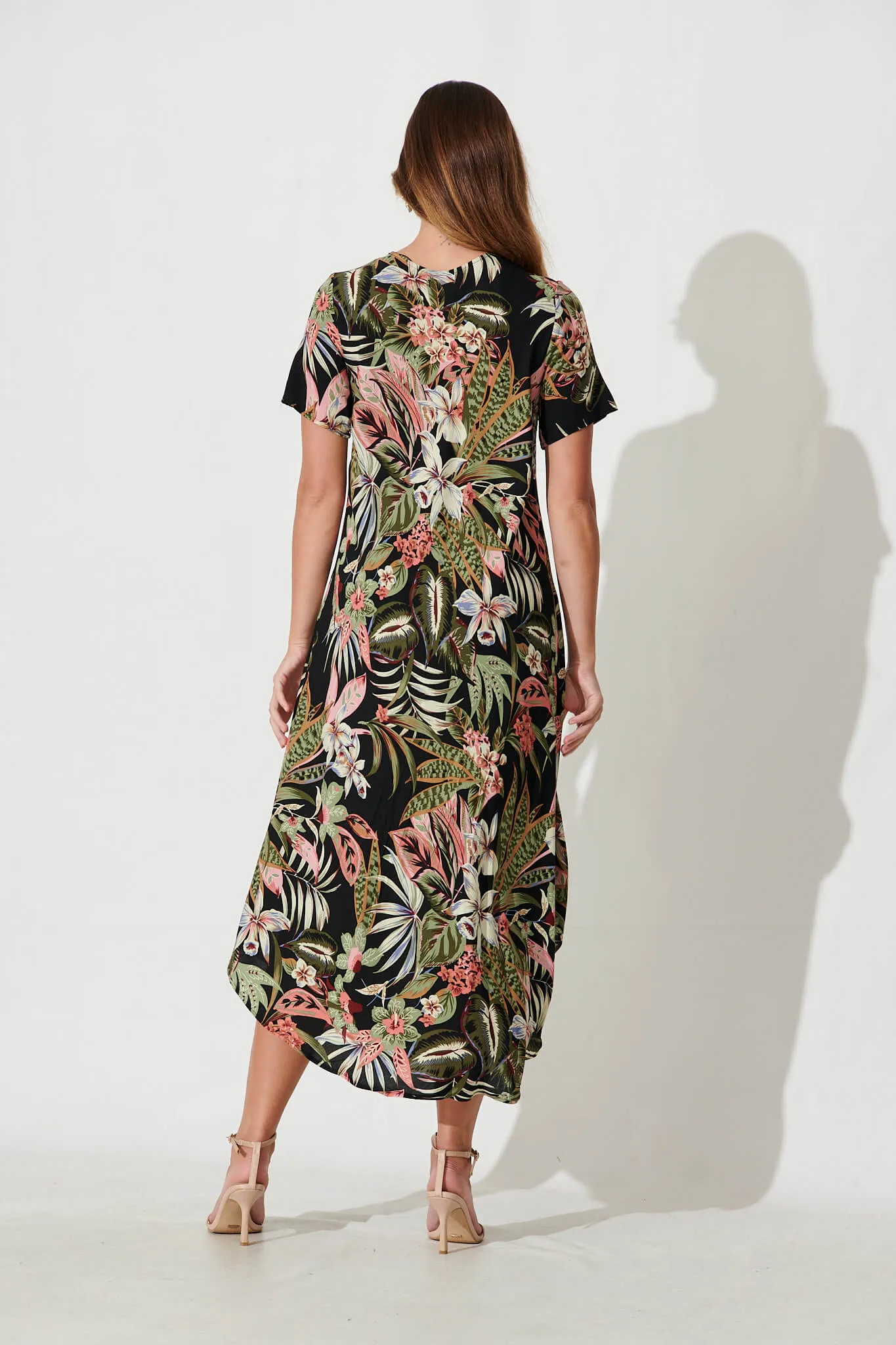 Nerissa Midi Dress In Black With Multi Floral sold by St Frock product image thumbnail 4