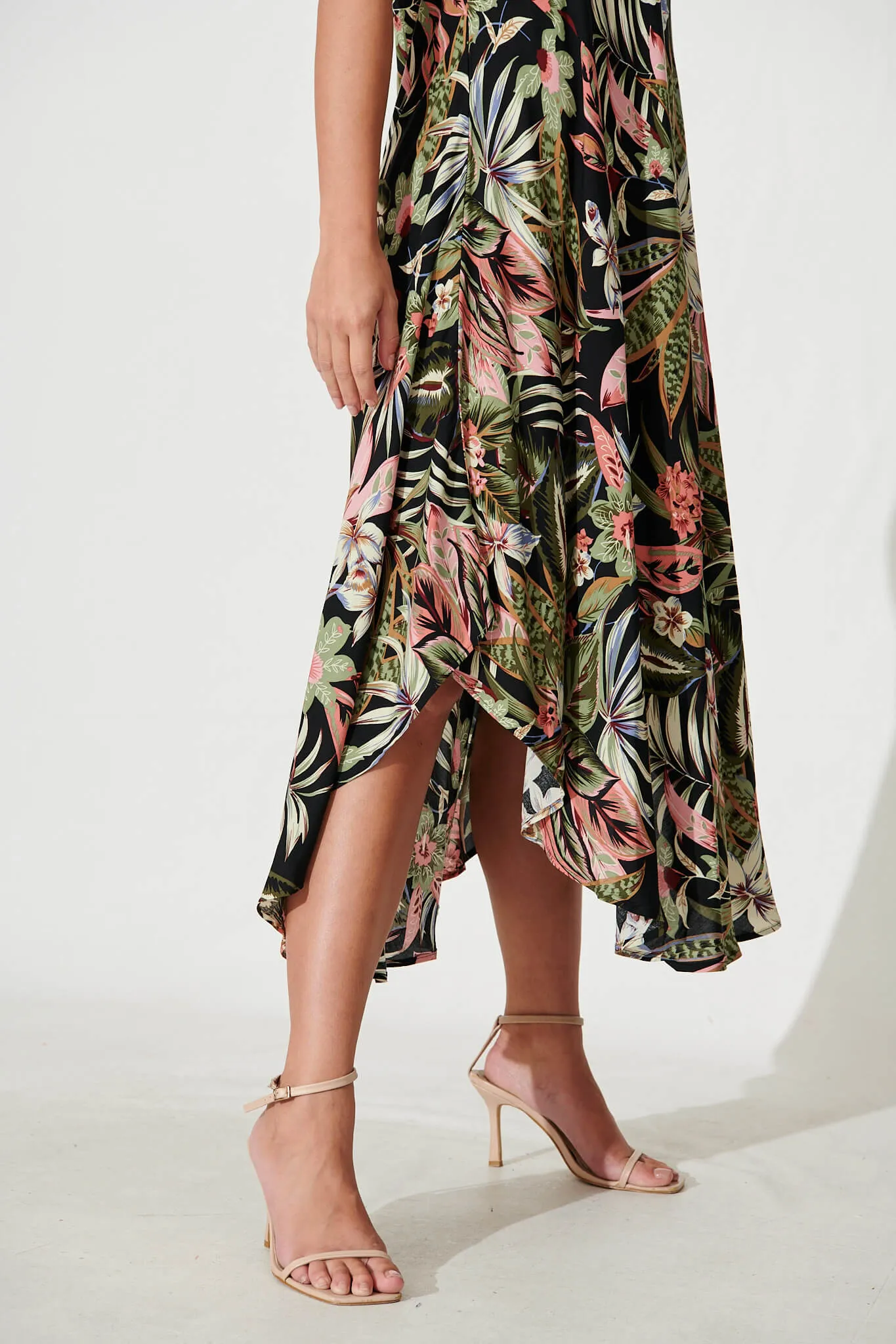 Nerissa Midi Dress In Black With Multi Floral sold by St Frock product image thumbnail 5