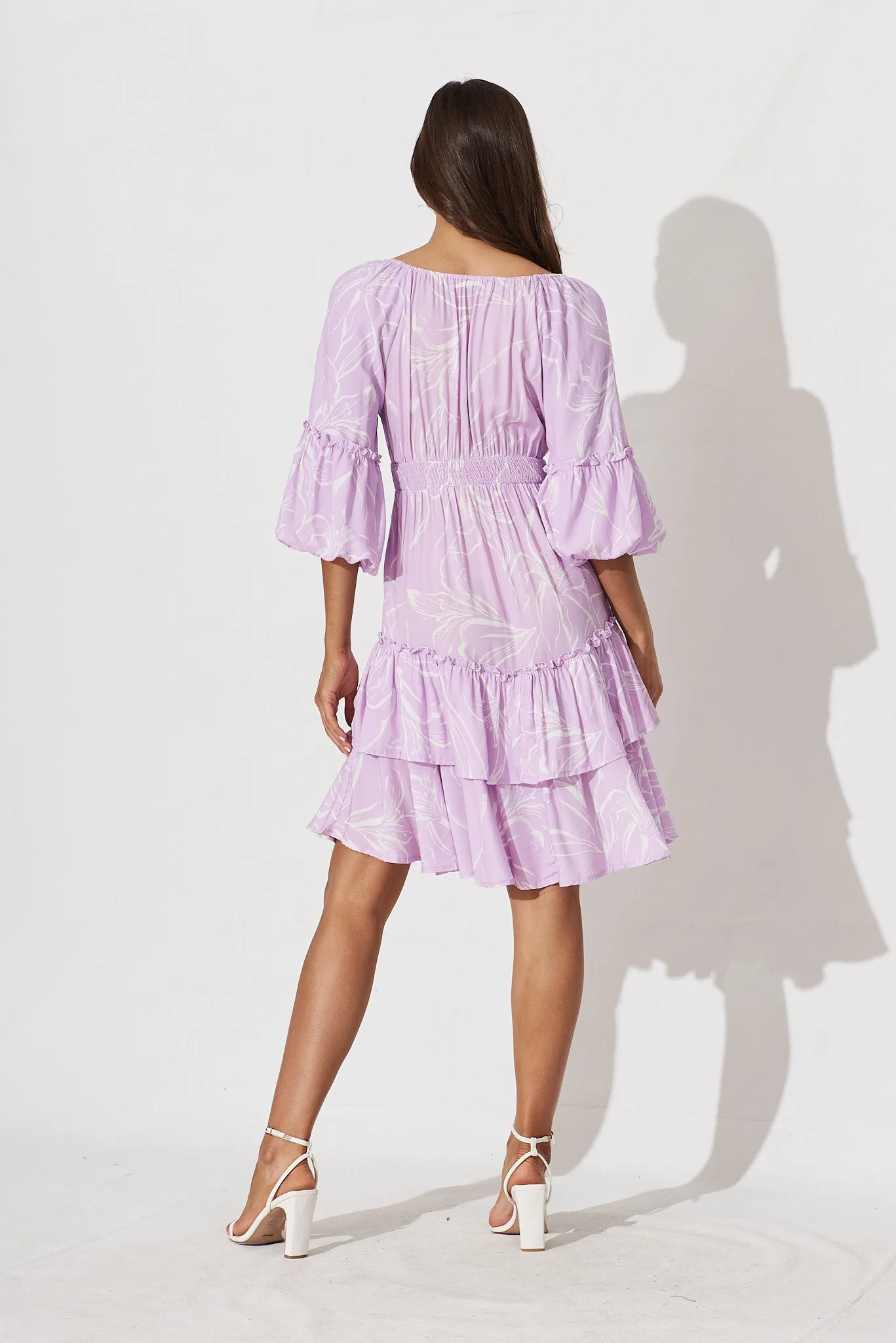 Kailani Dress In Lilac With White Floral sold by St Frock product image thumbnail 4