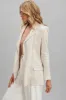 Belmore Blazer In Oatmeal Pure Linen sold by St Frock