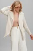 Belmore Blazer In Oatmeal Pure Linen sold by St Frock