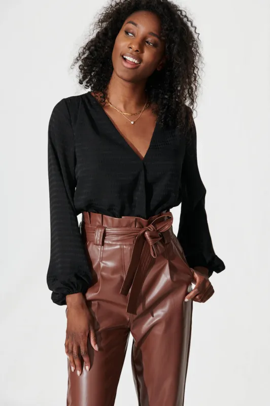 Pepita Bodysuit In Black sold by St Frock