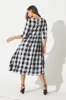 Zara Midi Smock Dress In Black With White Gingham sold by St Frock
