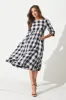 Zara Midi Smock Dress In Black With White Gingham sold by St Frock