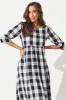Zara Midi Smock Dress In Black With White Gingham sold by St Frock