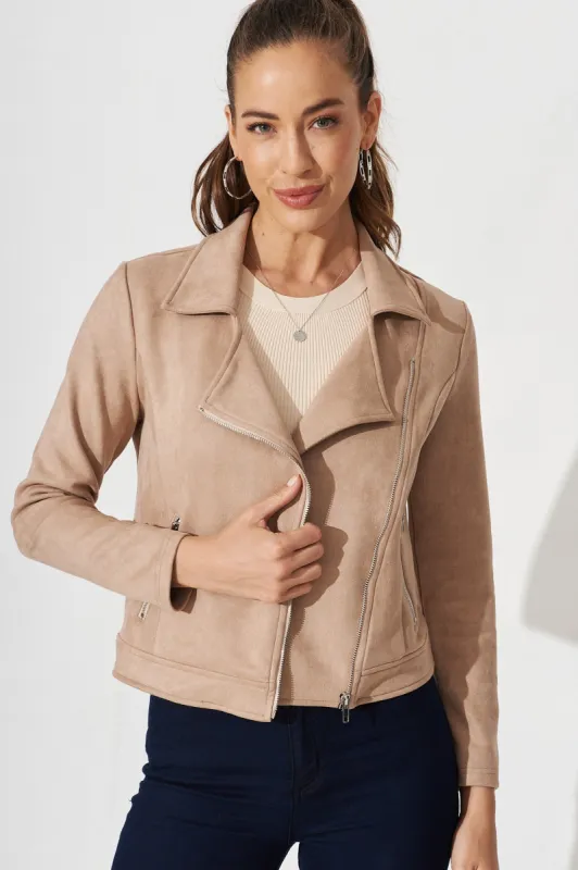 Zodiac Jacket In Mink Suedette sold by St Frock