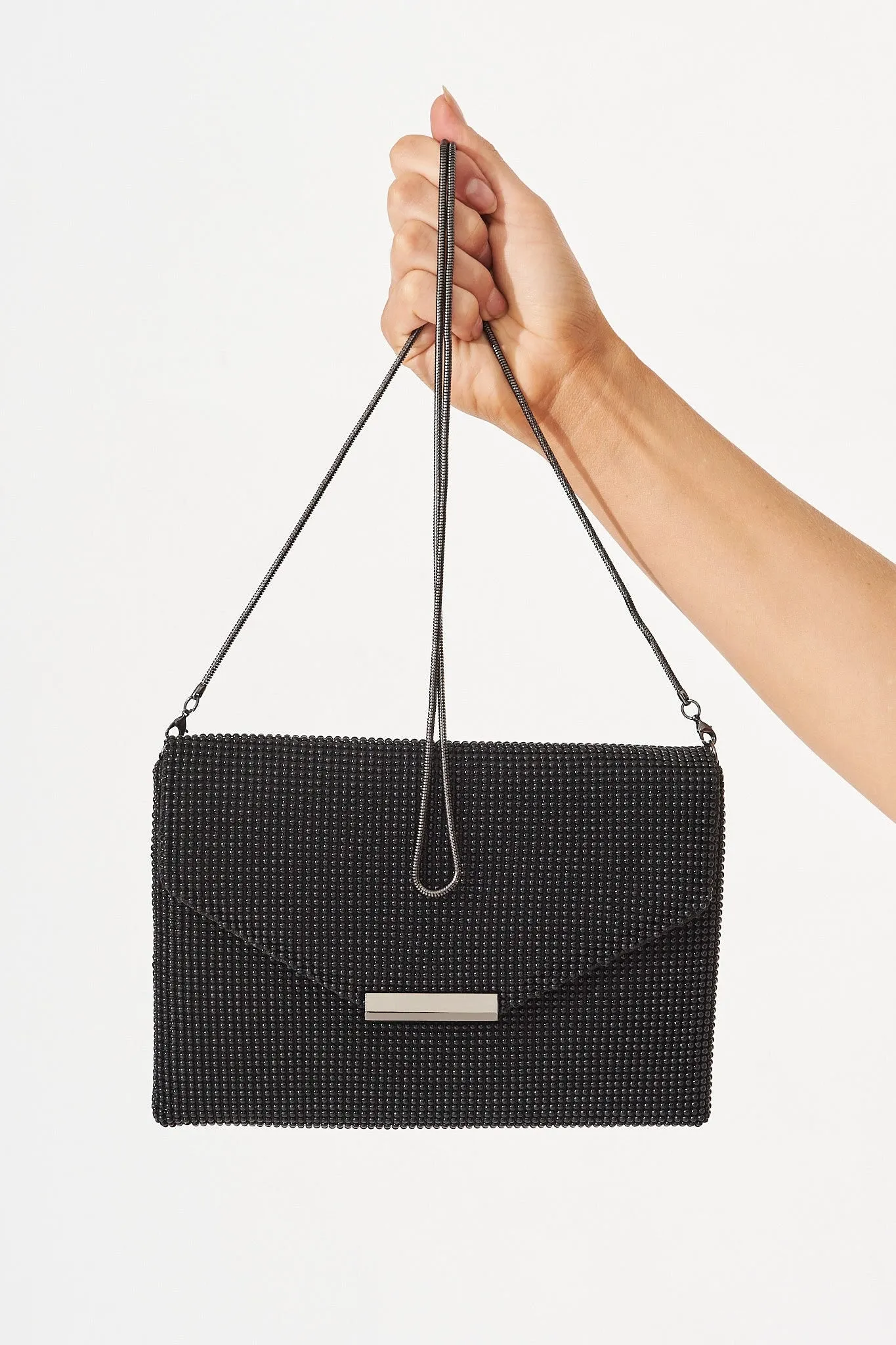 August + Delilah Charlize Envelope Clutch Bag In Black sold by St Frock