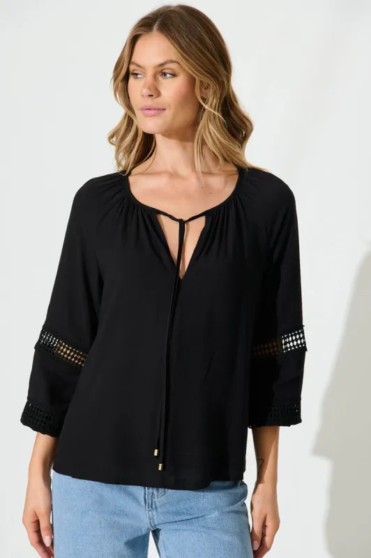 Dawson Top In Black sold by St Frock
