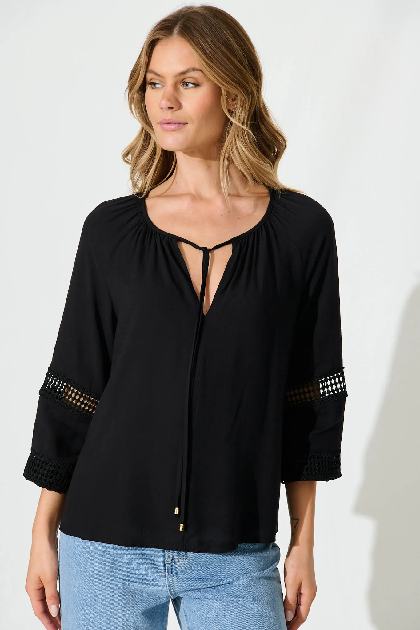 Dawson Top In Black sold by St Frock