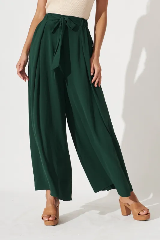 Page Pants In Emerald sold by St Frock