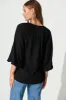 Countdown Top In Black Linen Blend sold by St Frock