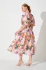 Amalie Midi Dress In Pink And Multi Floral sold by St Frock