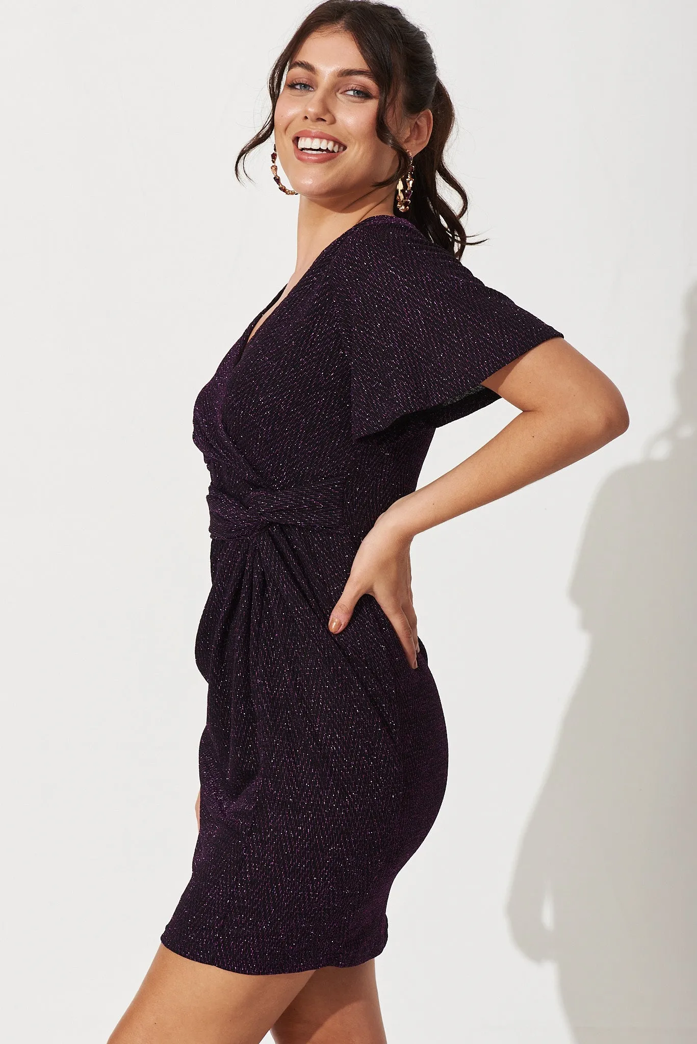 Priscilla Dress In Berry Lurex sold by St Frock product image thumbnail 2