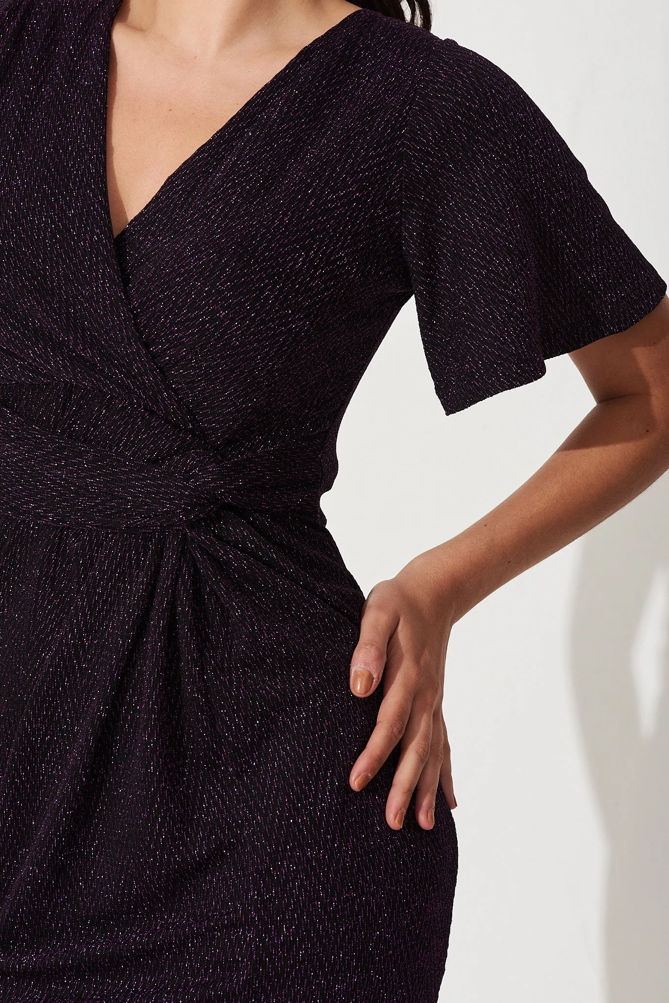 Priscilla Dress In Berry Lurex sold by St Frock product image thumbnail 5