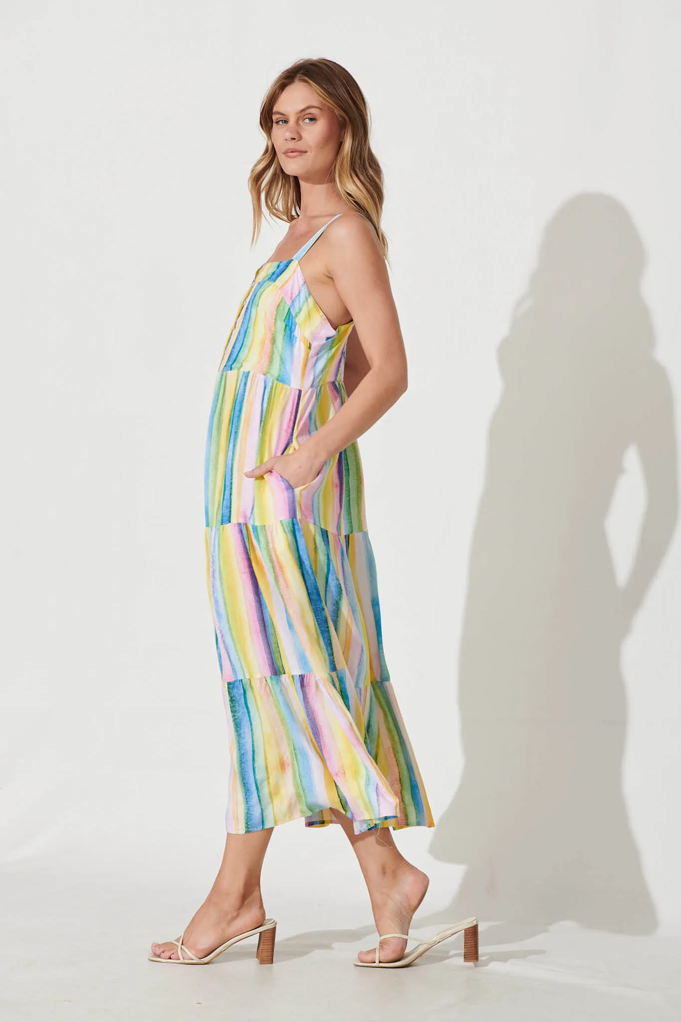 Gina Maxi Dress In Multi Stripe sold by St Frock product image thumbnail 3
