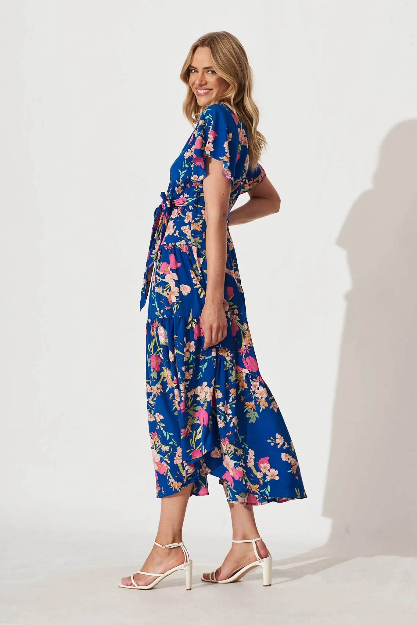 Dockside Maxi Dress In Cobalt With Multi Floral sold by St Frock product image thumbnail 3