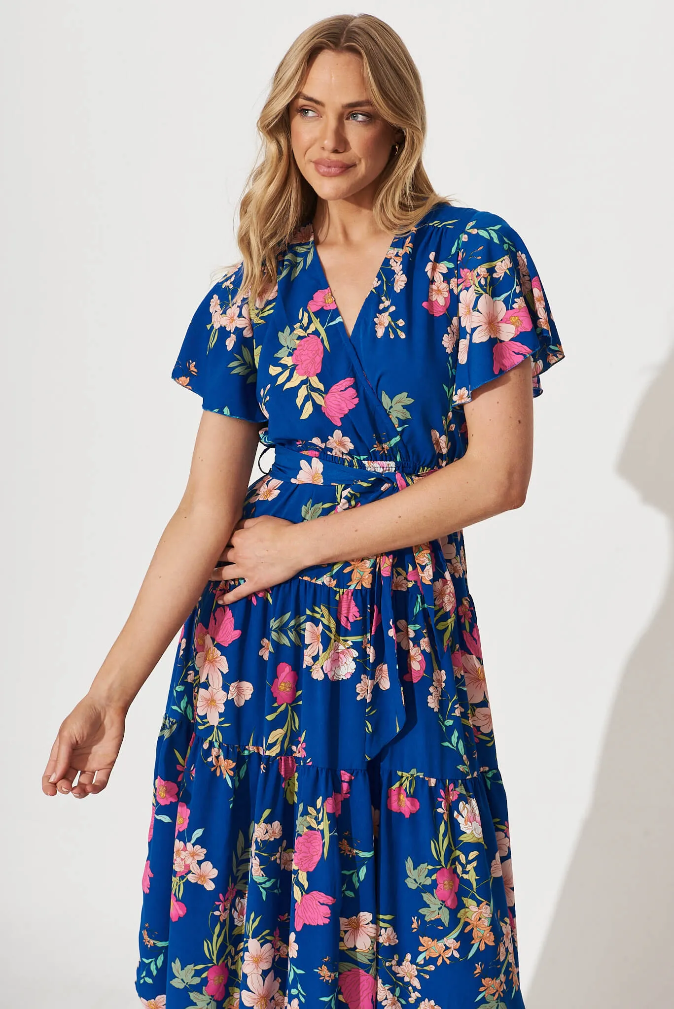 Dockside Maxi Dress In Cobalt With Multi Floral sold by St Frock product image thumbnail 2