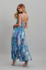 Lenni Maxi Dress In Blue And Purple Watercolour sold by St Frock