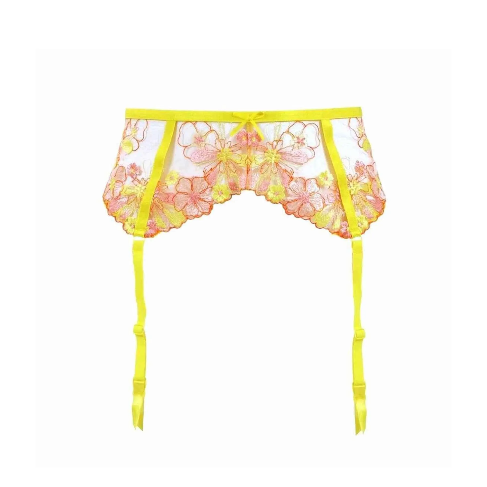 Love, Vera Embroidered Floral Garter Lemon Verbena sold by Love Vera product image thumbnail 5