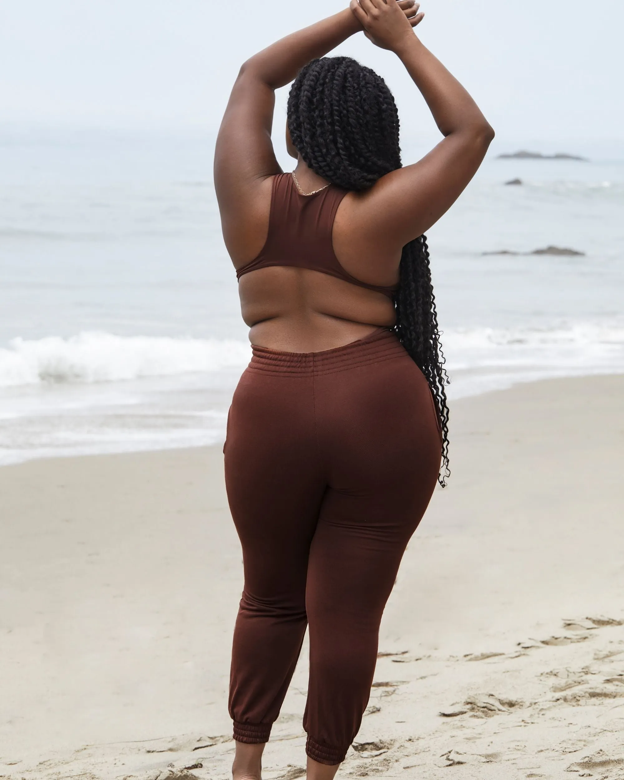 High Waisted Lounge Jogger Chocolate sold by Love Vera product image thumbnail 3